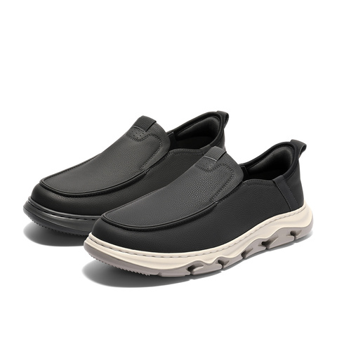 森达休闲皮鞋男2025秋新商场同款简约户外厚底休闲鞋1YE01CM5