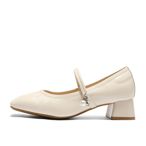 森达玛丽珍鞋女2025秋新商场同款通勤气质粗跟浅口单鞋XPX01CQ5