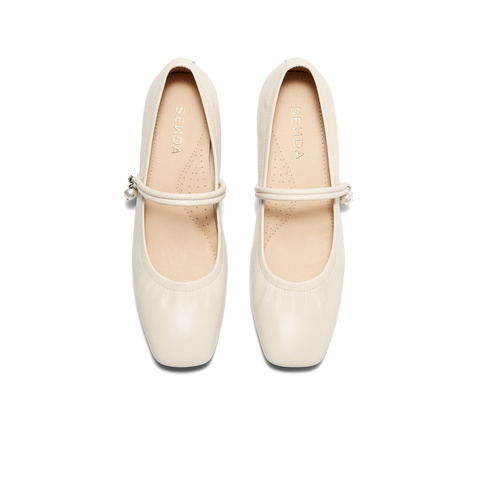 森达玛丽珍鞋女2025秋新商场同款通勤气质粗跟浅口单鞋XPX01CQ5