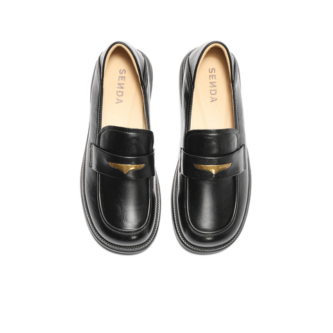 森达乐福鞋女款2025秋新商场同款通勤厚底舒适单鞋XQJ01CA5