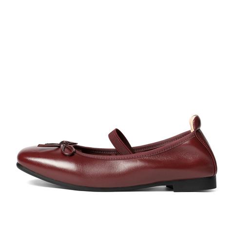 森达玛丽珍女款2025秋新软面芭蕾平底单鞋ZTH13CQ5