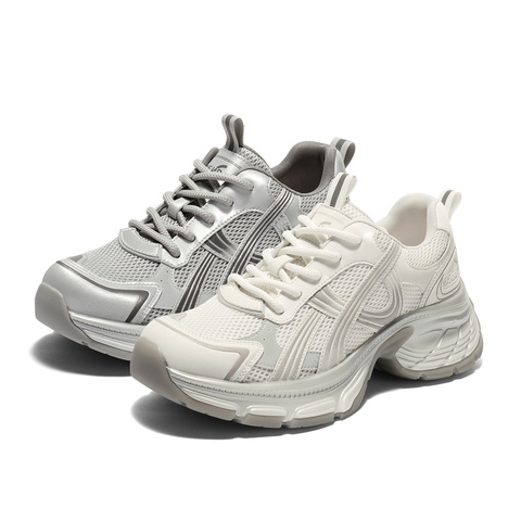 森达网面鞋女款2025秋新商场同款运动休闲厚底老爹鞋XRD01CM5