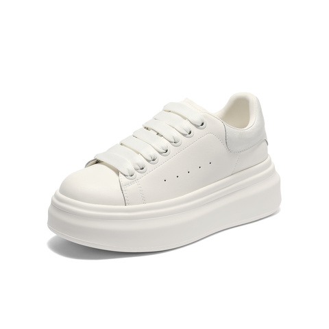 森达板鞋女2025秋新商场同款经典百搭厚底休闲小白鞋XQW01CM5