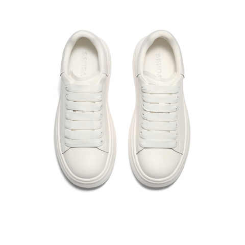 森达板鞋女2025秋新商场同款经典百搭厚底休闲小白鞋XQW01CM5