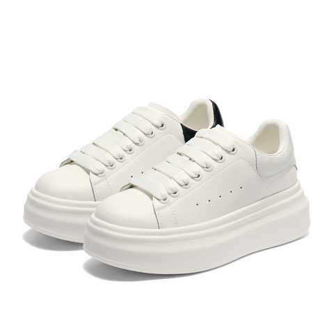 森达板鞋女2025秋新商场同款经典百搭厚底休闲小白鞋XQW01CM5