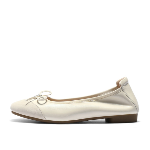 森达奶奶鞋女款2025秋季新款拼接舒适平底浅口单鞋ZTH05CQ5