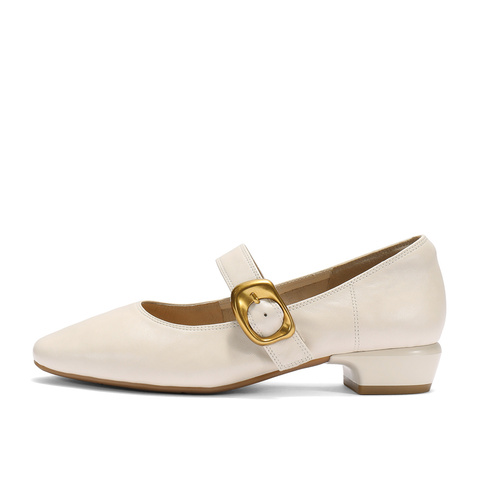 森达玛丽珍女款2025秋季新款气质通勤粗跟浅口单鞋ZTH10CQ5