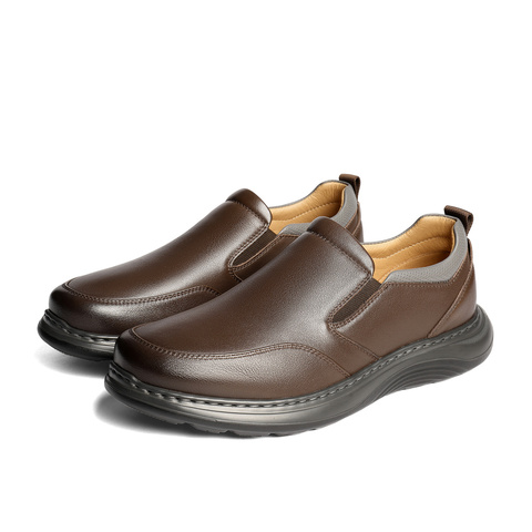 森达休闲皮鞋男2025秋新商场同款轻运动风厚底户外休闲鞋1YJ01CM5