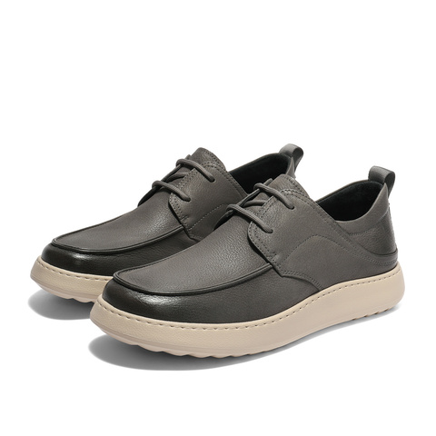 森达休闲皮鞋男2025秋季新款商场同款简约厚底休闲鞋1YD01CM5