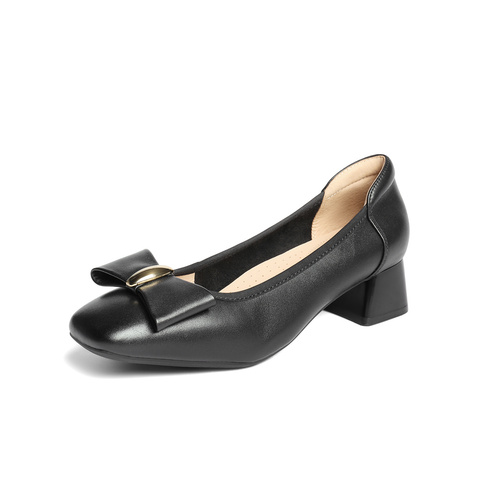 森达通勤鞋女款2025秋新商场同款气质粗跟单鞋XPX02CQ5