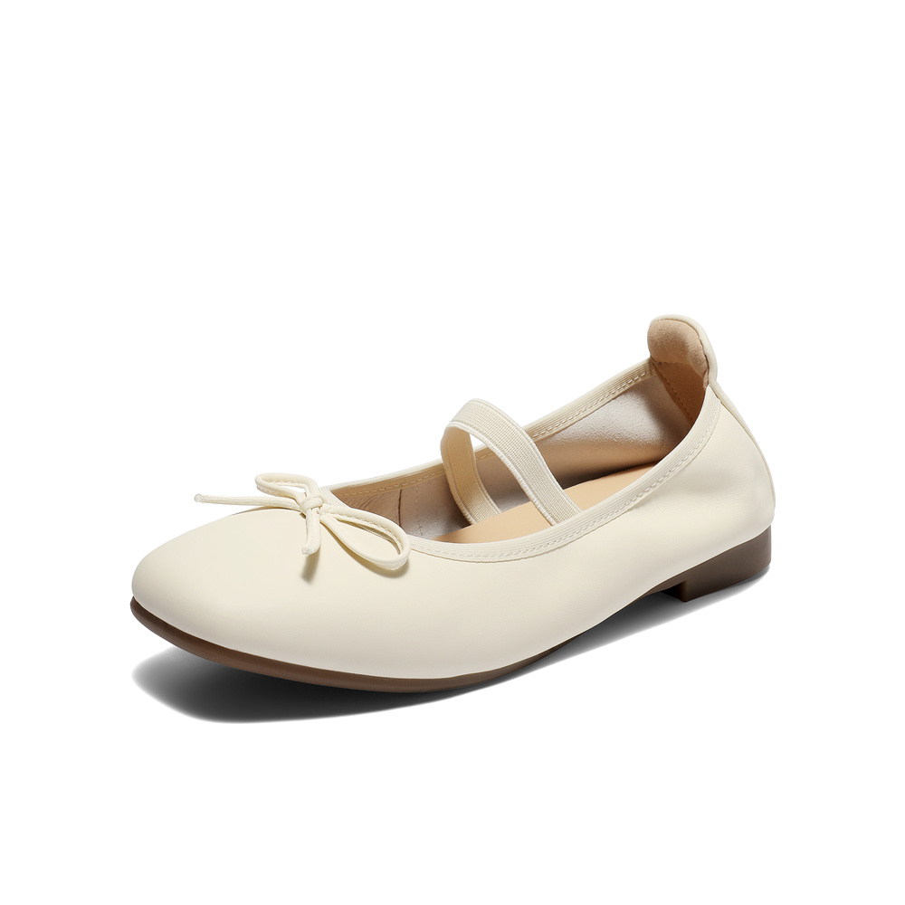 森达玛丽珍女款2025秋新软面芭蕾平底单鞋ZTH13CQ5