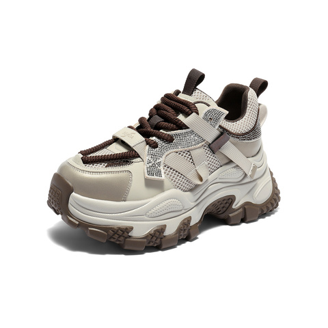 森达网面鞋女款2025秋新商场同款户外厚底休闲老爹鞋XQE01CM5