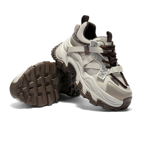 森达网面鞋女款2025秋新商场同款户外厚底休闲老爹鞋XQE01CM5