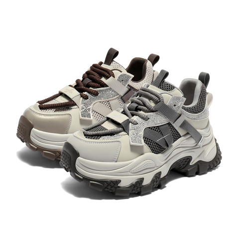 森达网面鞋女款2025秋新商场同款户外厚底休闲老爹鞋XQE01CM5