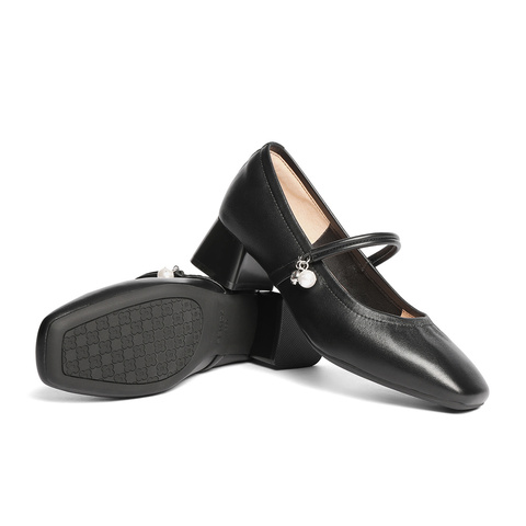 森达玛丽珍鞋女2025秋新商场同款通勤气质粗跟浅口单鞋XPX01CQ5