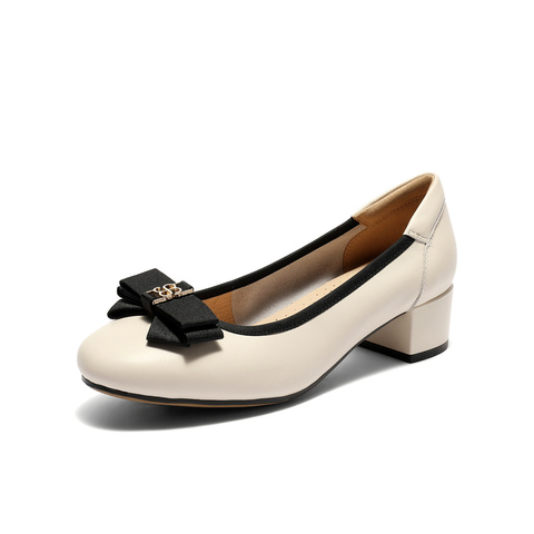 森达通勤鞋女款2025秋季新款商场同款气质粗跟浅口单鞋XNX01CQ5