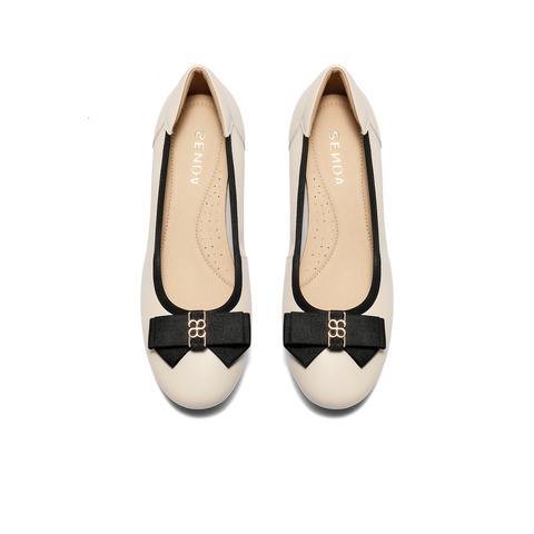 森达通勤鞋女款2025秋季新款商场同款气质粗跟浅口单鞋XNX01CQ5