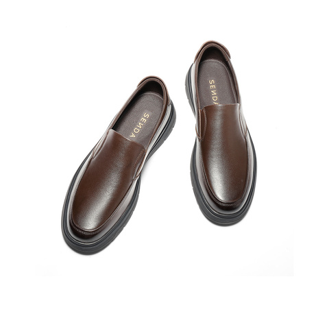 森达休闲皮鞋男2025秋新商场同款软面经典商务休闲鞋K5R03CM5