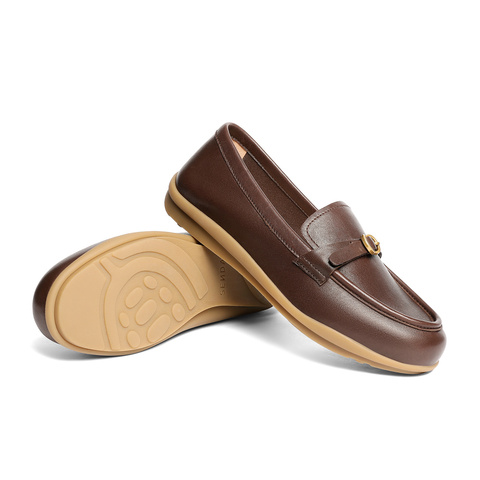 森达乐福鞋女2025秋新商场同款一脚蹬通勤平底单鞋4JP28CA5