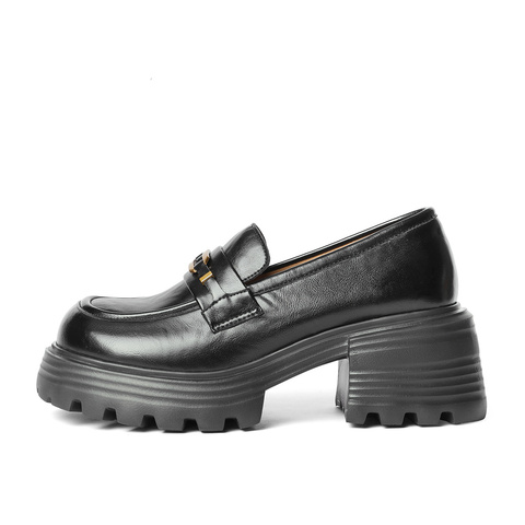 森达乐福鞋女款2025秋季新款商场同款厚底粗高跟单鞋XQN01CA5