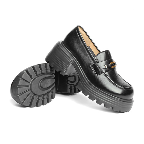 森达乐福鞋女款2025秋季新款商场同款厚底粗高跟单鞋XQN01CA5