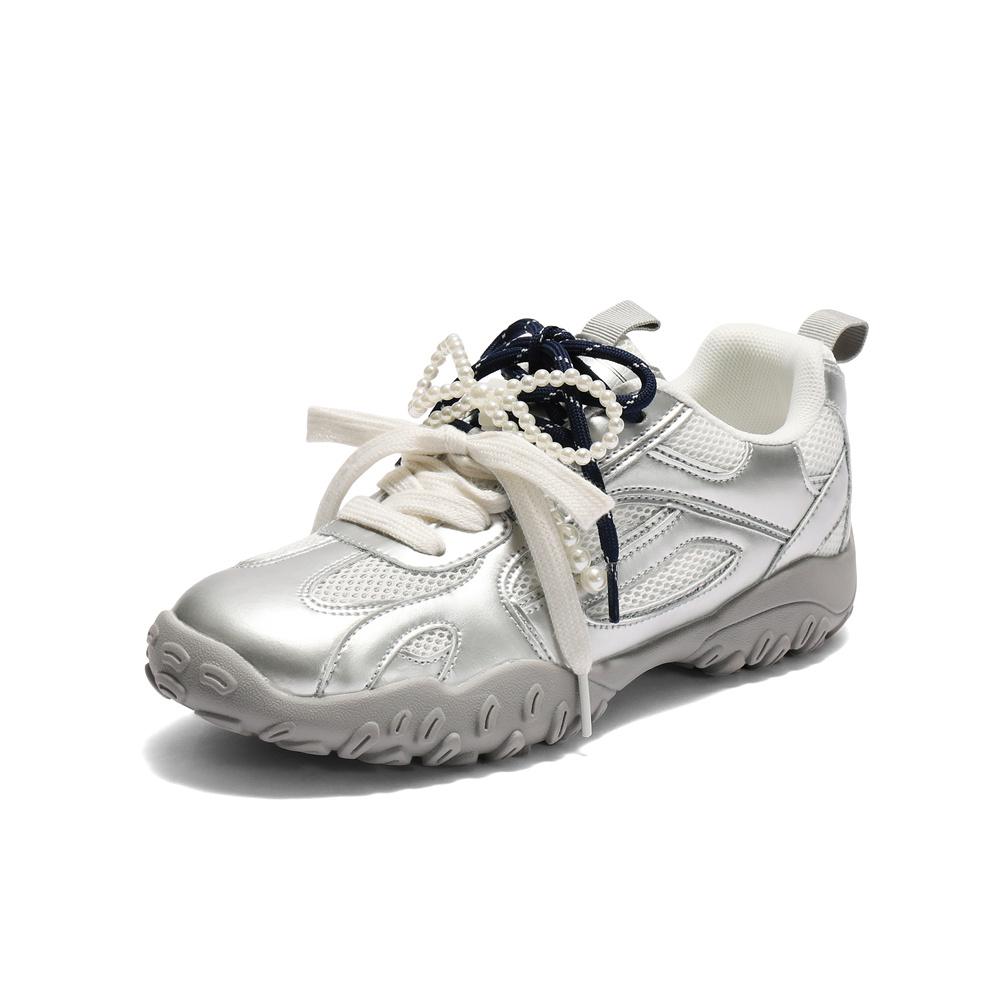 森达网面鞋女款2025秋新户外厚底休闲德训鞋ZTH54CM5