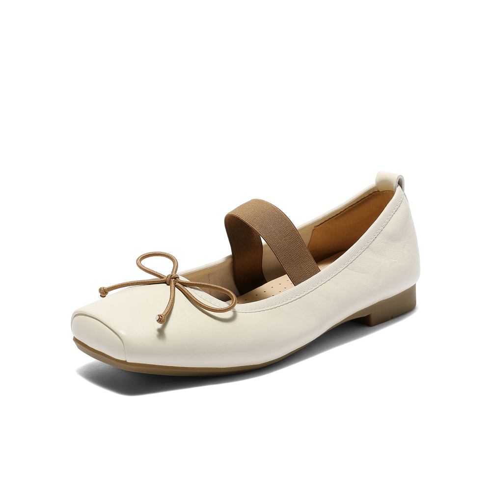 森达玛丽珍女款2025秋季新款方头平跟舒适浅口单鞋ZTH07CQ5