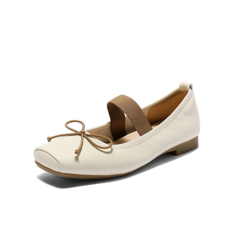 森达玛丽珍女款2025秋季新款方头平跟舒适浅口单鞋ZTH07CQ5