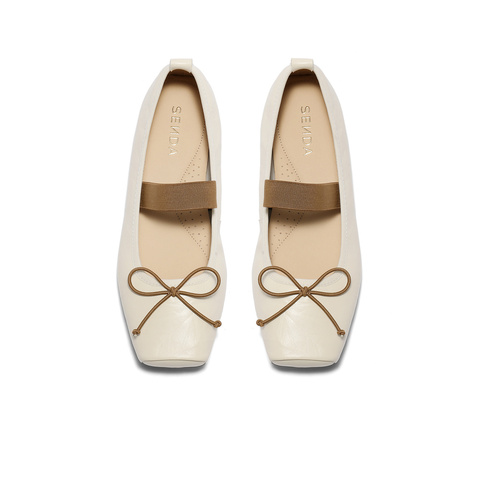 森达玛丽珍女款2025秋季新款方头平跟舒适浅口单鞋ZTH07CQ5