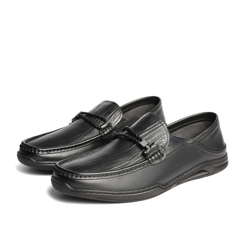 森达休闲皮鞋男2025秋新商场同款舒适平底休闲乐福皮鞋1XB01CM5