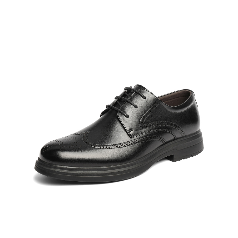 森达正装皮鞋男2025秋新布洛克商务皮鞋JDZ36CM5