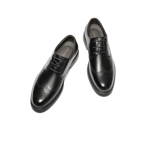 森达正装皮鞋男2025秋新布洛克商务皮鞋JDZ36CM5