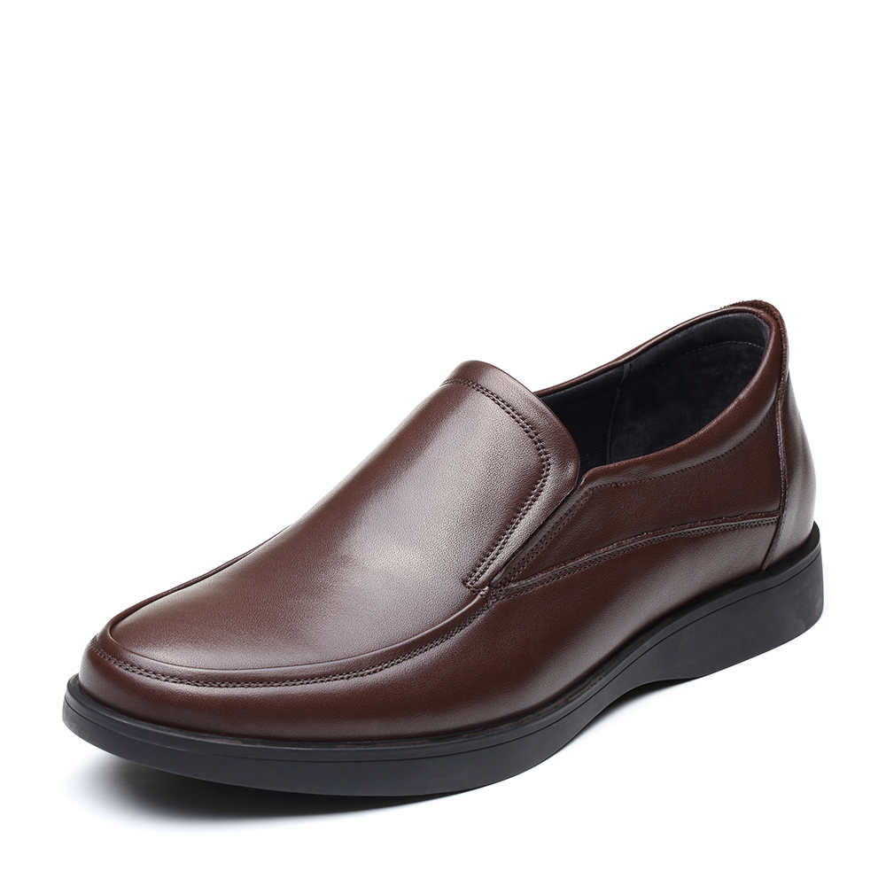 森达正装皮鞋男2025春季新款一脚蹬平底商务男鞋1VQ09AM5