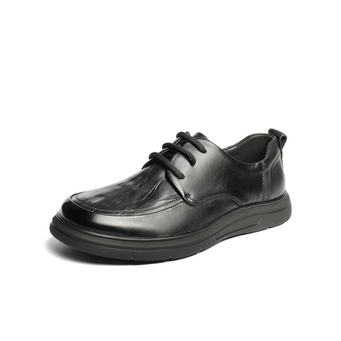 森达休闲皮鞋男2025秋新商场同款简约舒适休闲鞋1YT01CM5