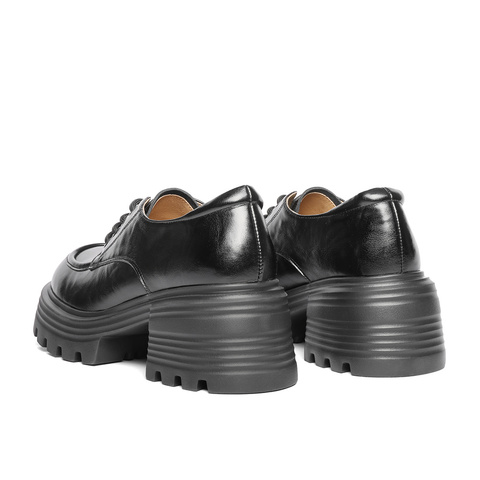 森达牛津鞋女款2025秋季新款商场同款厚底粗高跟单鞋XQN02CM5