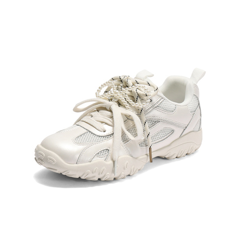 森达网面鞋女款2025秋新户外厚底休闲德训鞋ZTH54CM5