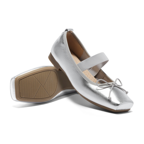 森达玛丽珍女款2025秋季新款方头平跟舒适浅口单鞋ZTH07CQ5