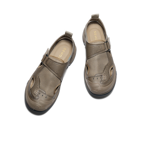 森达运动凉鞋男2025秋新网面透气厚底户外休闲鞋QJ032CM5