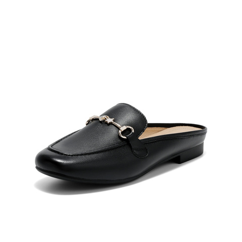 森达穆勒鞋女款2025秋新气质马衔扣软面平底凉鞋WP027CH5