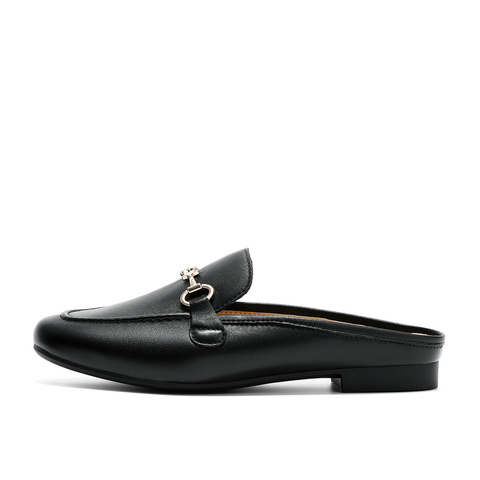 森达穆勒鞋女款2025秋新气质马衔扣软面平底凉鞋WP027CH5