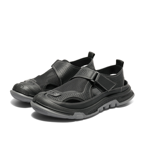 森达运动凉鞋男2025秋新网面透气厚底户外休闲鞋QJ032CM5