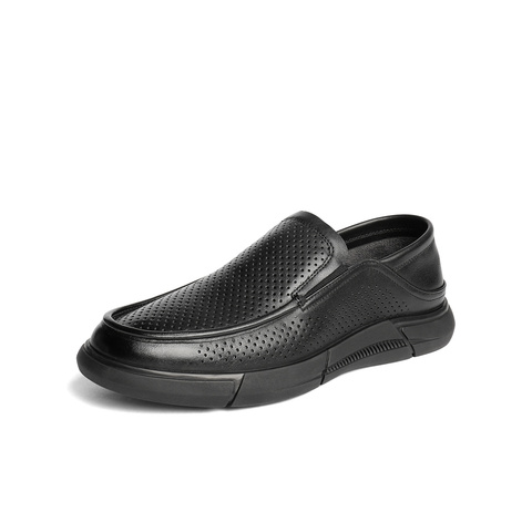 森达休闲皮鞋男2025夏季新款鞋面打孔透气休闲鞋WPN04BM5