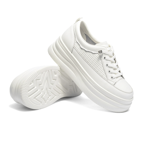 森达小白鞋女2025秋季新款商场同款厚底显高休闲鞋XSD01CM5