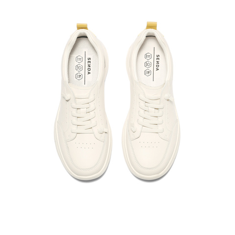 森达健步鞋女2025秋季新款商场同款户外厚底休闲小白鞋4ET23CM5