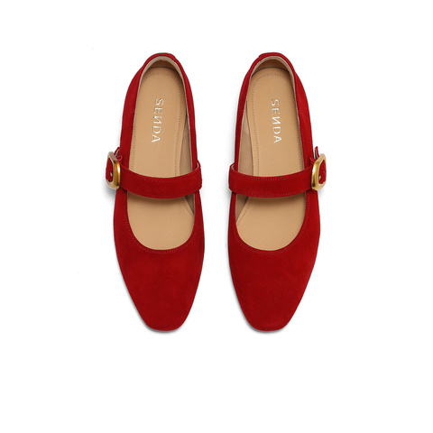 森达玛丽珍女款2025秋季新款气质通勤粗跟浅口单鞋ZTH10CQ5