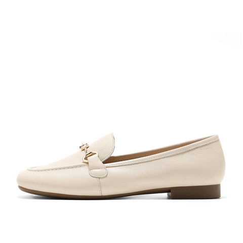 森达乐福鞋女款2025秋新马衔扣通勤舒适平跟单鞋WP026CA5