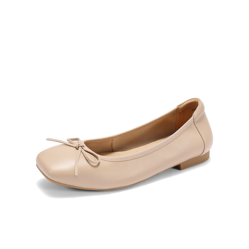 森达奶奶鞋女2025秋新商场同款通勤舒适平底浅口单鞋XNZ01CQ5