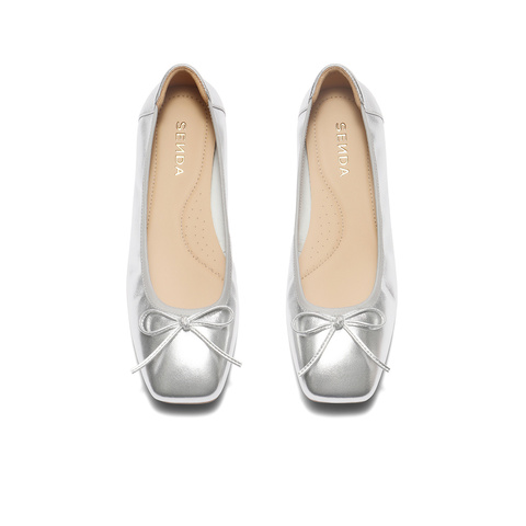 森达奶奶鞋女2025秋新商场同款通勤舒适平底浅口单鞋XNZ01CQ5