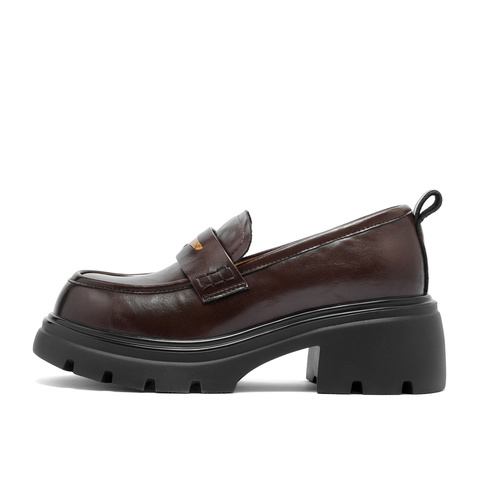 森达乐福鞋女2025秋季新款学院风厚底休闲舒适单鞋ZTH97CA5