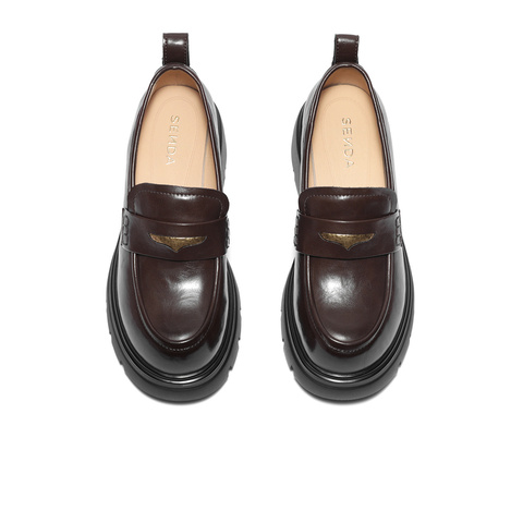 森达乐福鞋女2025秋季新款学院风厚底休闲舒适单鞋ZTH97CA5